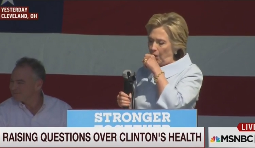 Hillary Clinton Coughs, MSNBC Blasts Tim Kaine